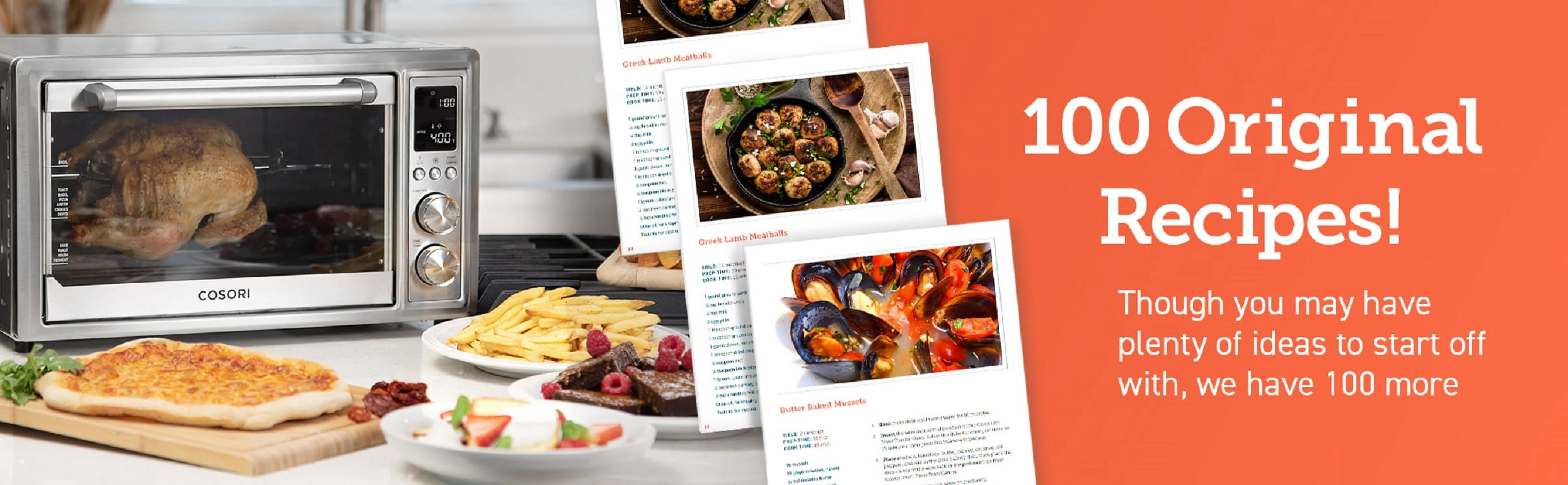 Cosori Toaster Oven Air Fryer CO130-AO-RXS, 32QT Large SS Countertop Convection Oven, 12-in-1