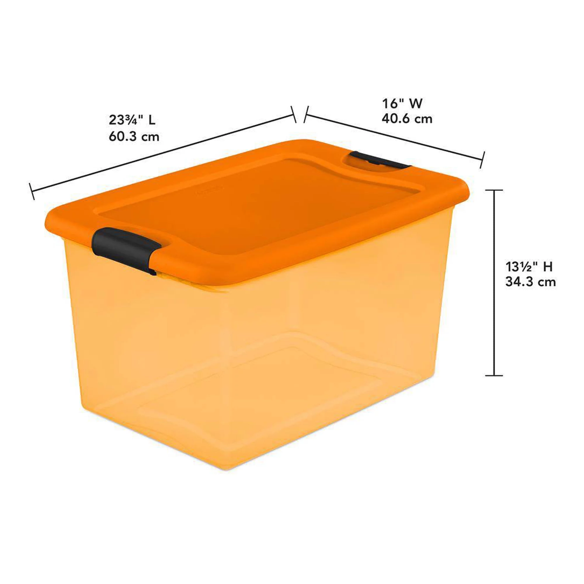 Sterilite Orange 64 Qt Latching Plastic Storage Box Container Tote, 12 Pack - Curated Treasures Market
