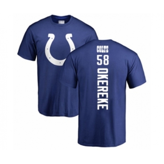 Football Indianapolis Colts #58 Bobby Okereke Royal Blue Backer T-Shirt