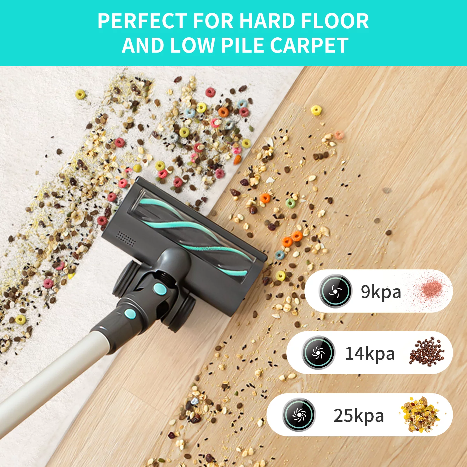 Belife Cordless Vacuum Cleaner, 26Kpa Powerful Stick Vacuum, up to 50Mins Runtime , 6-in-1 Lightweight  Vacuum for Hard Floor Pet Hair