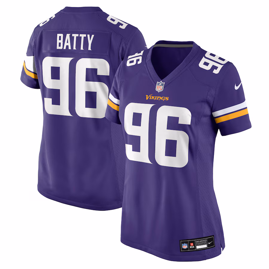 Women's Minnesota Vikings Tyler Batty Nike Purple Team Game Jersey
