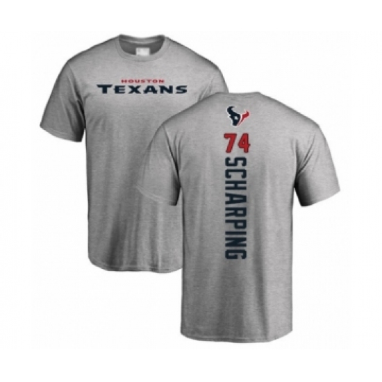 Football Houston Texans #74 Max Scharping Ash Backer T-Shirt