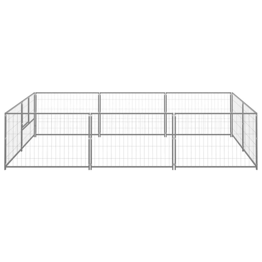 vidaXL Dog Kennel Silver Steel