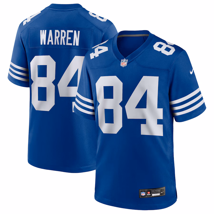 Men's Indianapolis Colts Tyler Warren Nike Royal Alternate Game Jersey