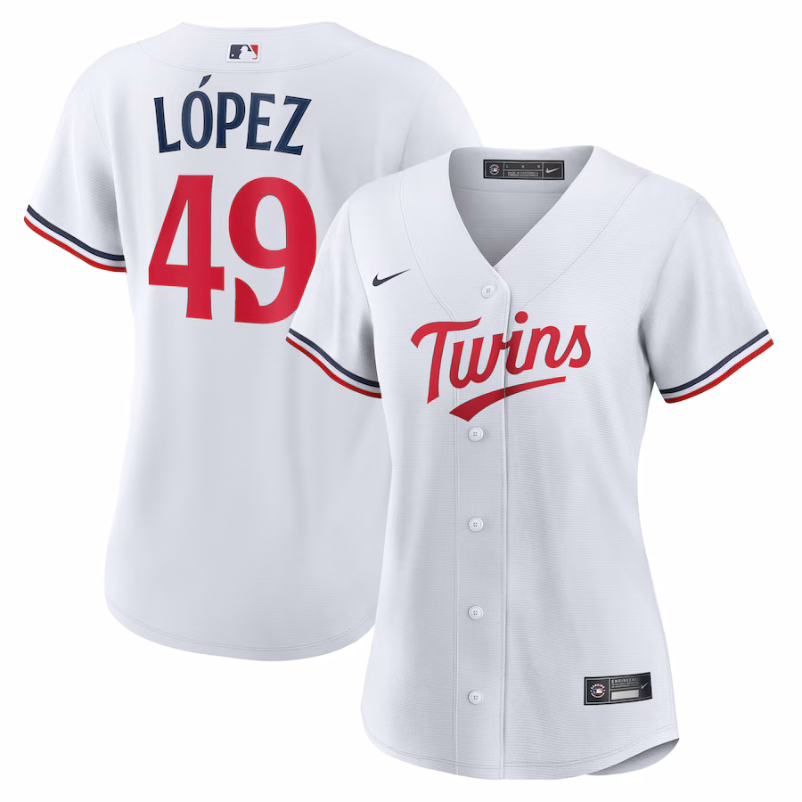 Women's Minnesota Twins Pablo Lopez Nike White Home Replica Jersey
