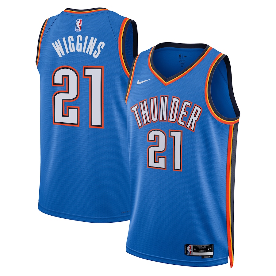 Unisex Oklahoma City Thunder Aaron Wiggins Nike Blue Swingman Jersey - Icon Edition