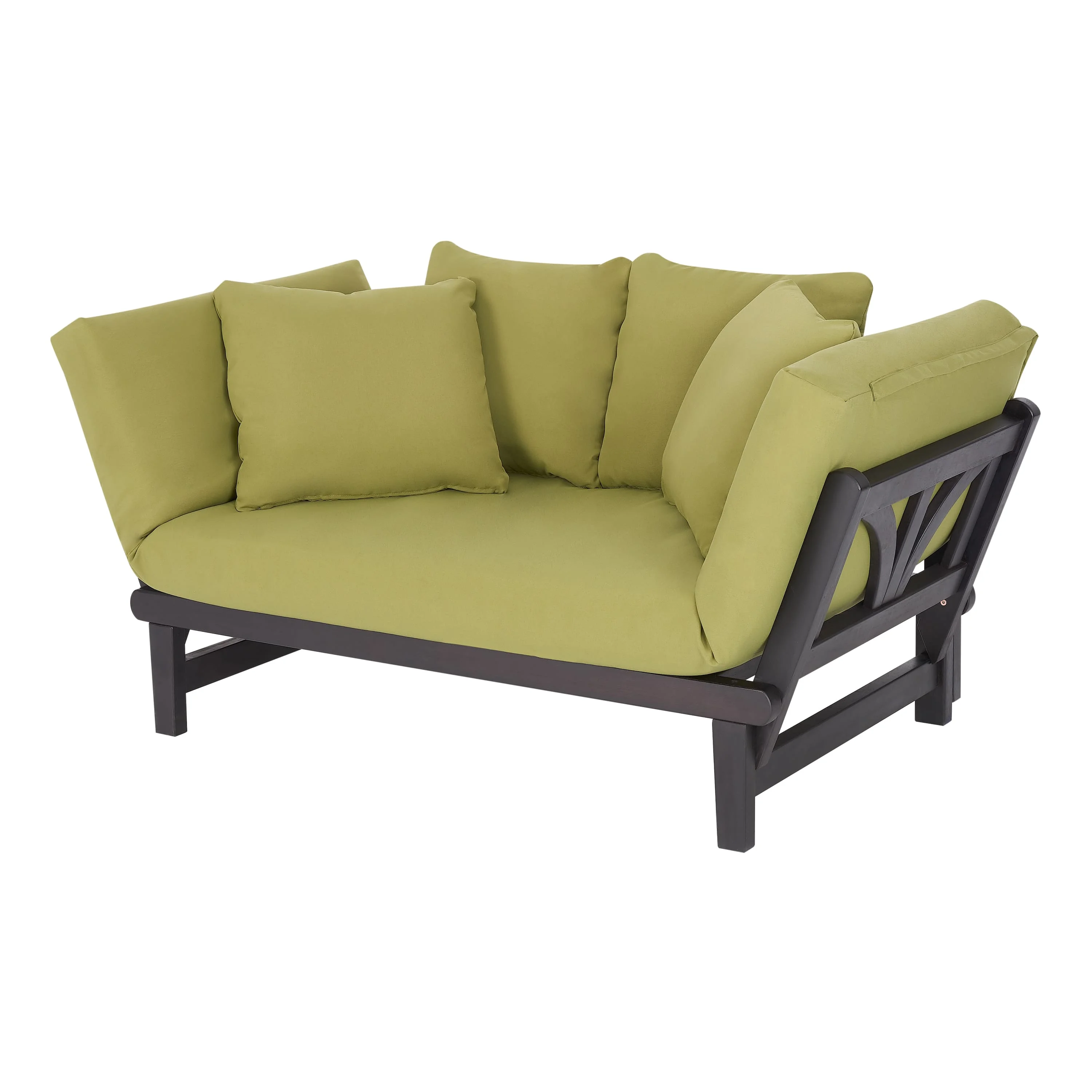 Better Homes & Gardens Delahey Convertible Studio Outdoor Daybed Sofa, Green Cushion - Curated Treasures Market