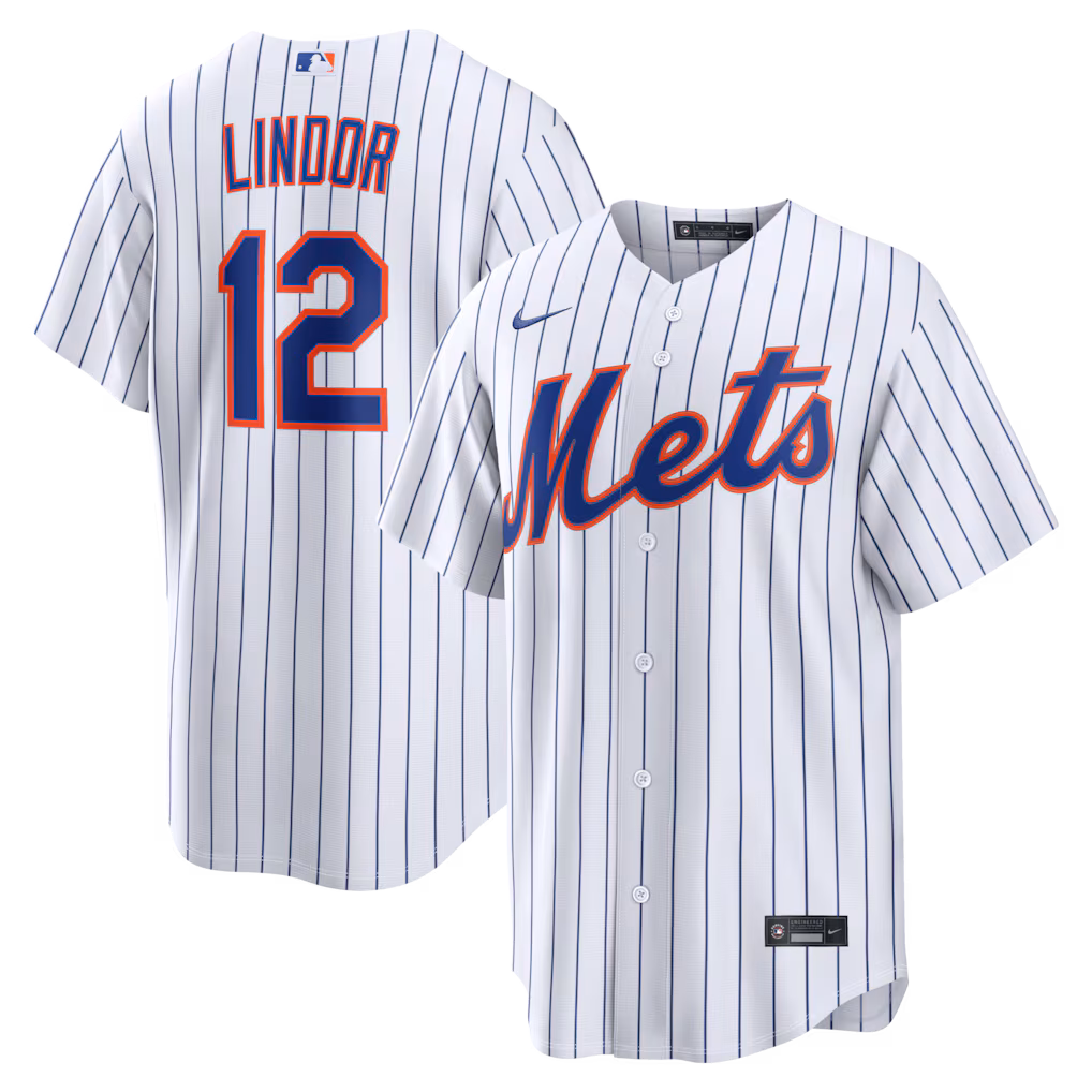 Men's New York Mets Francisco Lindor Nike White Home Replica Jersey