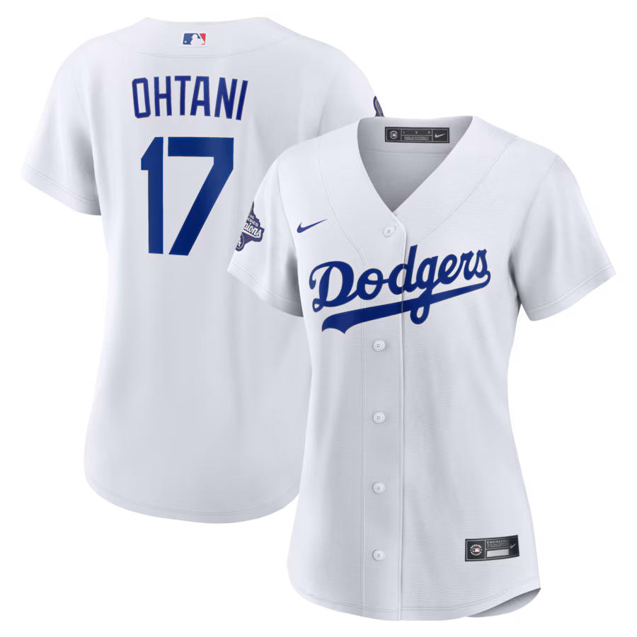 Women's Los Angeles Dodgers Shohei Ohtani Nike White 2025 World Series Champions Home Replica Player Jersey