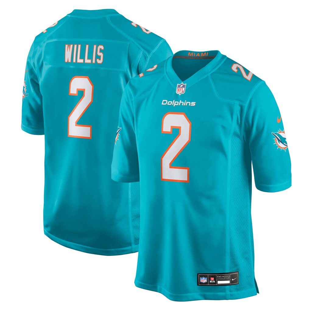 Men's Miami Dolphins Malik Willis Nike Aqua Game Jersey