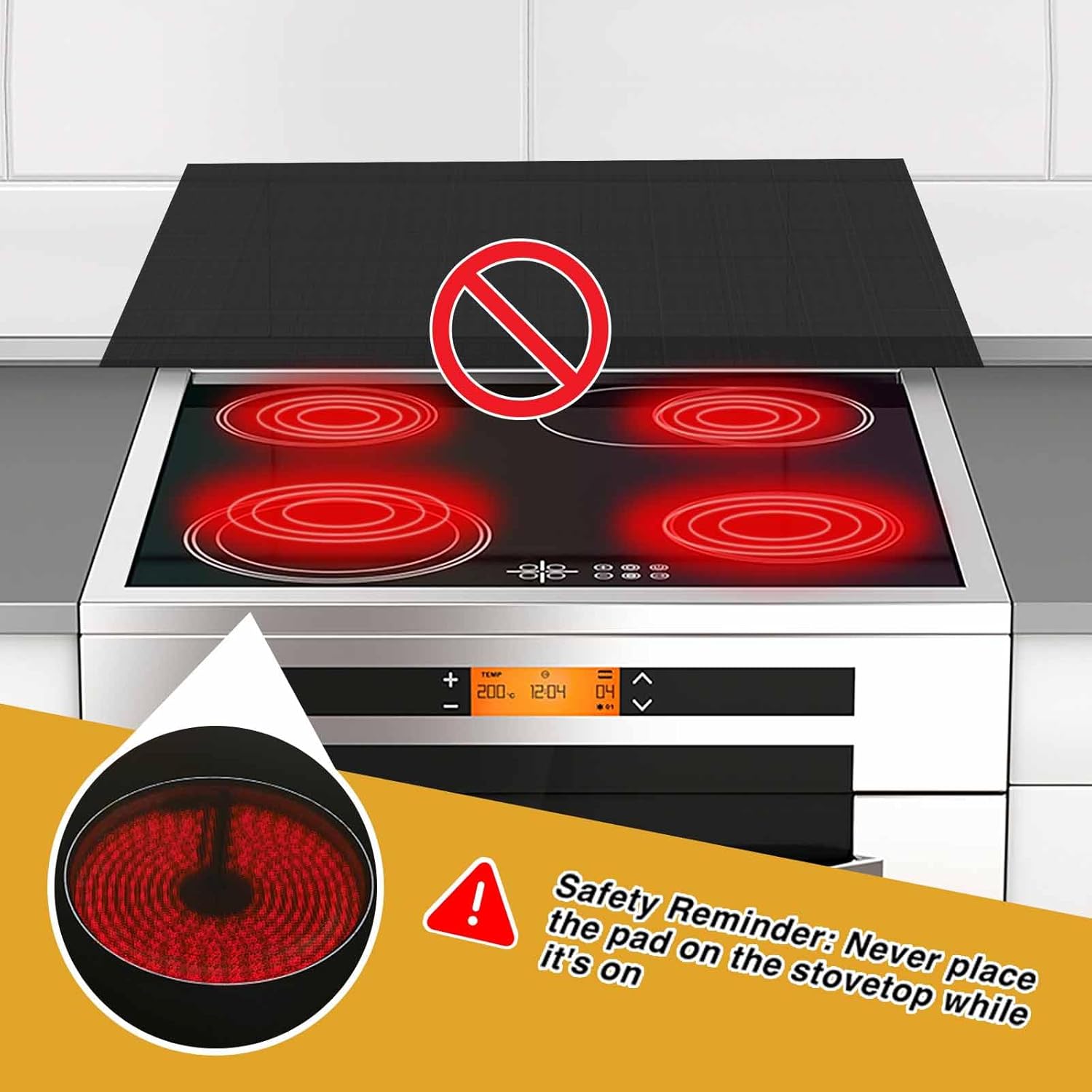 Hob Cover 78x52cm, Electric Hob Covers, Ceramic Hob Covers, Induction Hob Covers, Glass Hob Covers, Hob Covers for Electric Cookers to Protect from Scratches