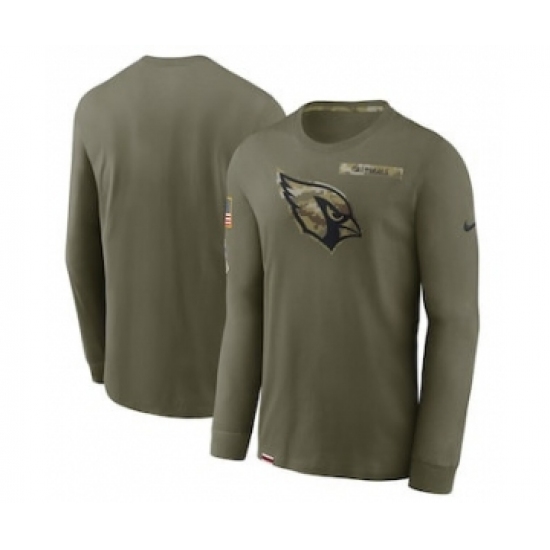 Men's Arizona Cardinals Football Olive 2021 Salute To Service Performance Long Sleeve T-Shirt