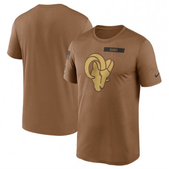 Men's Los Angeles Rams 2023 Brown Salute To Service Legend Performance T Shirt