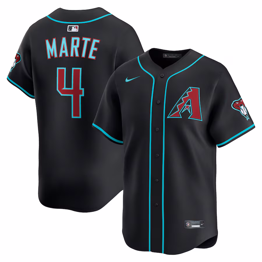 Men's Arizona Diamondbacks Ketel Marte Nike Black Alternate Limited Jersey