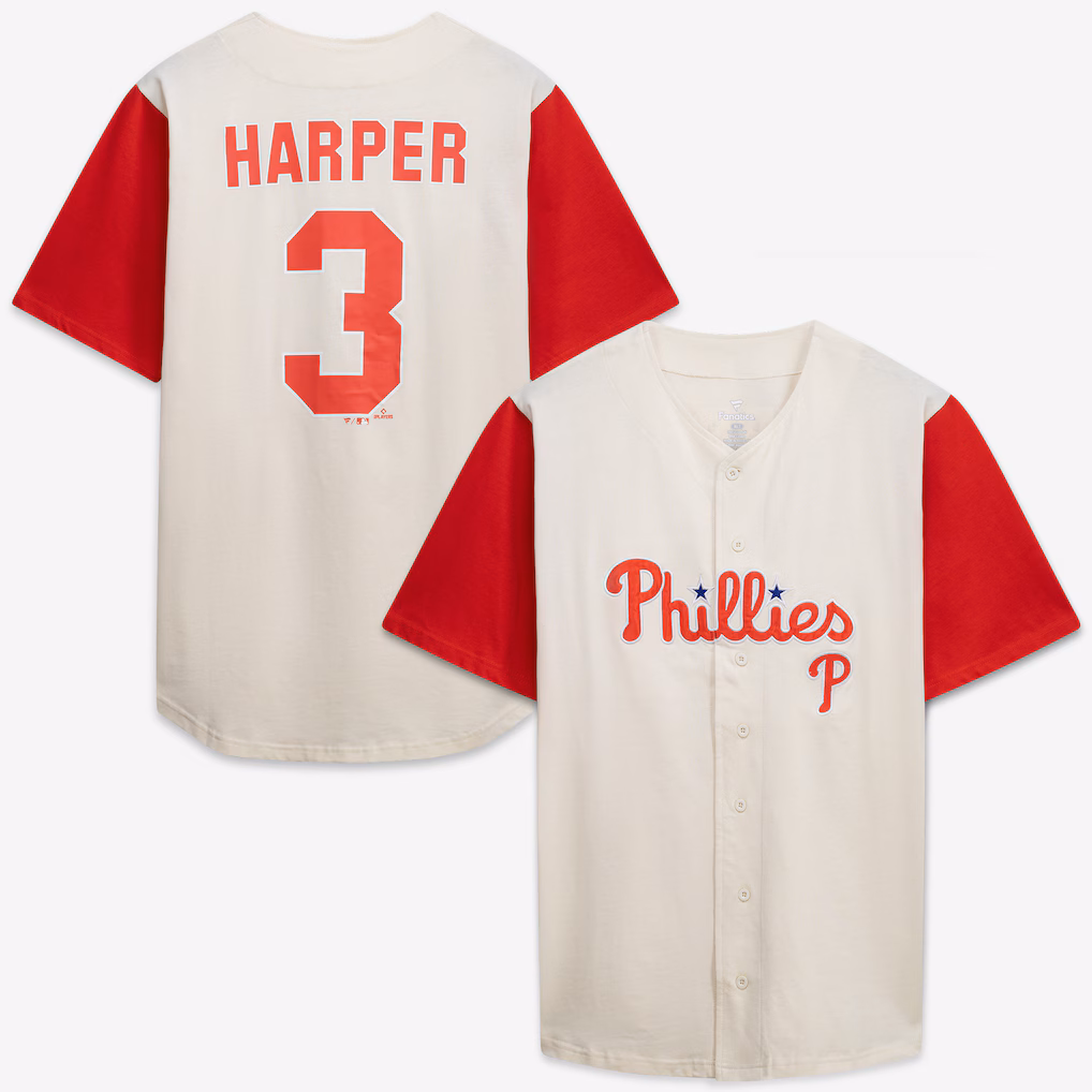 Men's Philadelphia Phillies Profile Cream/Red Big & Tall Two-Color Fashion Jersey