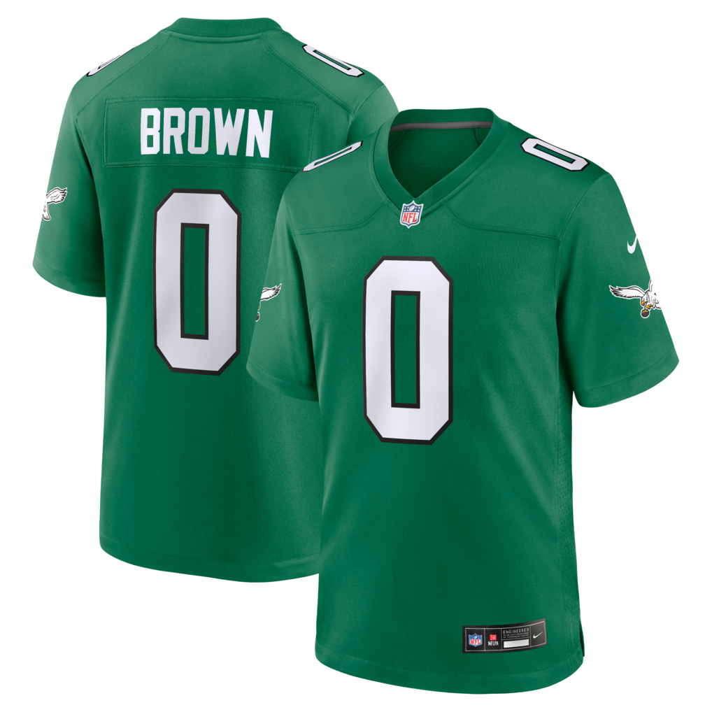 Men's Philadelphia Eagles Marquise Brown Nike Kelly Green Alternate Game Jersey