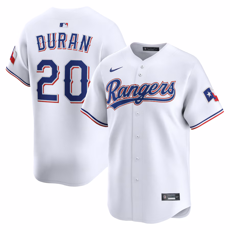 Men's Texas Rangers Ezequiel Durán Nike White Home Limited Player Jersey