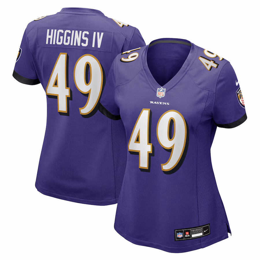Women's Baltimore Ravens Jay Higgins IV Nike Purple Team Game Jersey