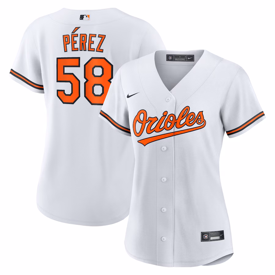 Women's Baltimore Orioles Cionel Pérez Nike White Home Replica Jersey