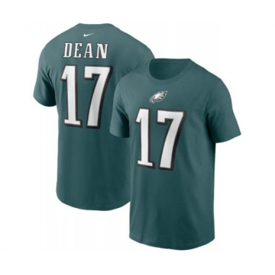 Men's Philadelphia Eagles #17 Nakobe Dean 2022 Green Name & Number T-Shirt