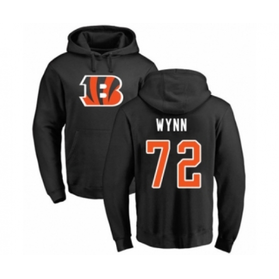 Football Cincinnati Bengals #72 Kerry Wynn Black Name & Number Logo Pullover Hoodie