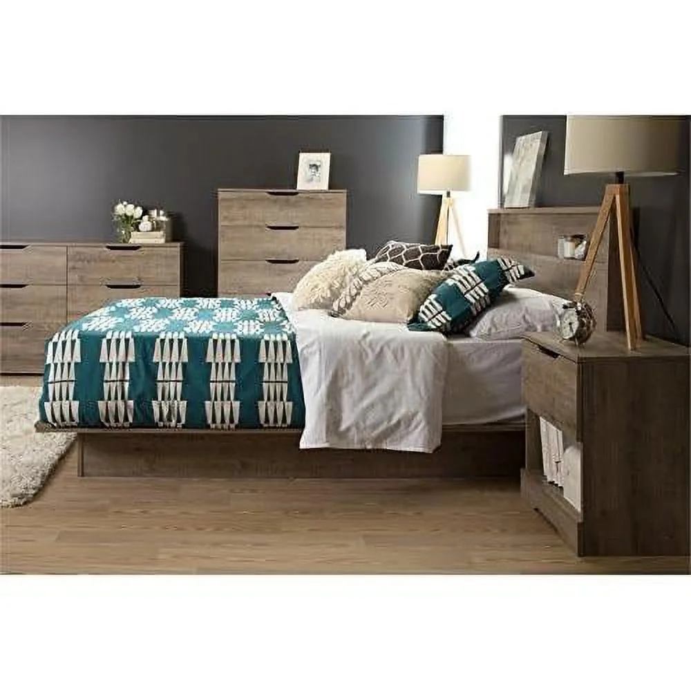 6 Drawers Double Dresser For Bedroom. Modern Rustic Wood Sideboard For Living Room. Light Brown