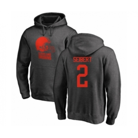 Football Cleveland Browns #2 Austin Seibert Ash One Color Pullover Hoodie