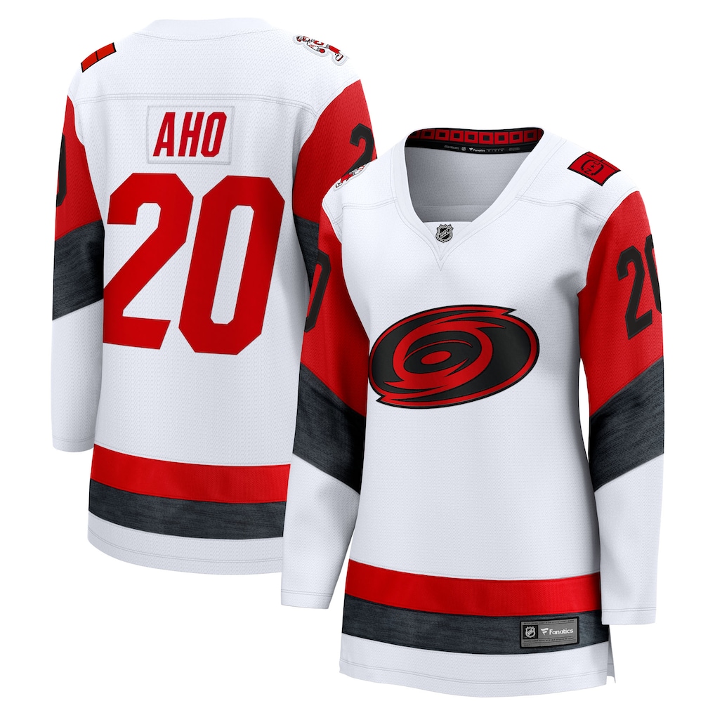 Women's Carolina Hurricanes Sebastian Aho Fanatics White Away Breakaway Jersey