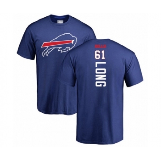 Football Buffalo Bills #61 Spencer Long Royal Blue Backer T-Shirt