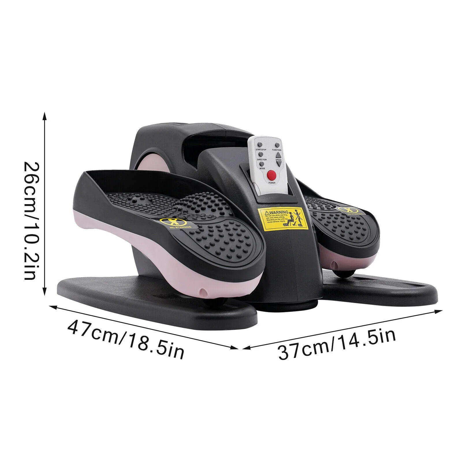 Under Desk Elliptical Machine Electric Seated Leg Foot Pedal Exerciser W/ Remote Pink - Curated Treasures Market