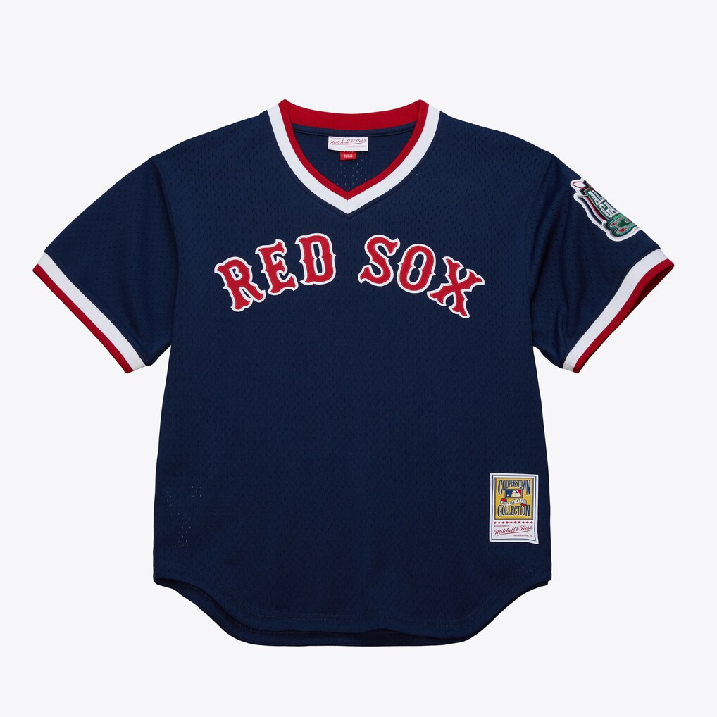 Men's Boston Red Sox Nomar Garciaparra Mitchell & Ness Navy Authentic Batting Practice Jersey