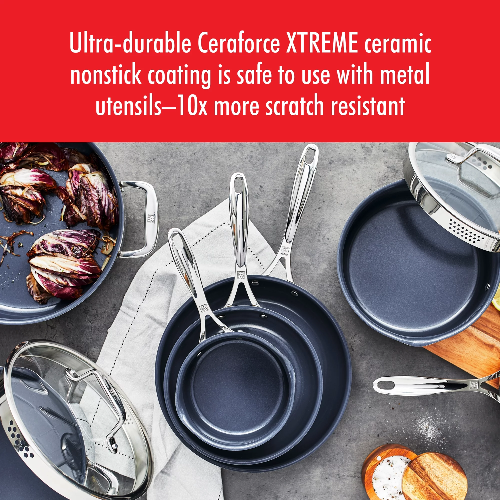 ZWILLING Clad CFX 1-qt Stainless Steel Ceramic Nonstick Saucepan