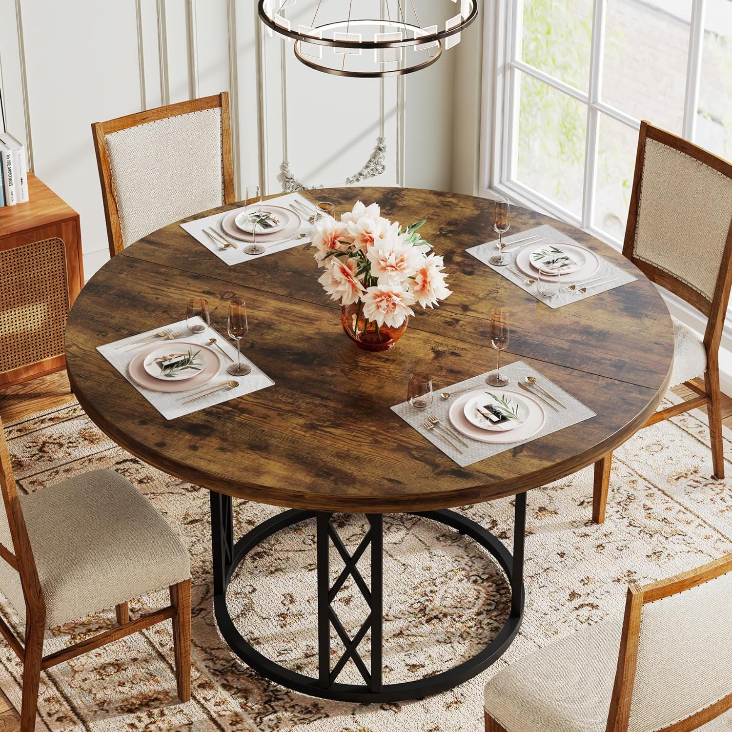Tribesigns Round Dining Table for 4-6 People, 47