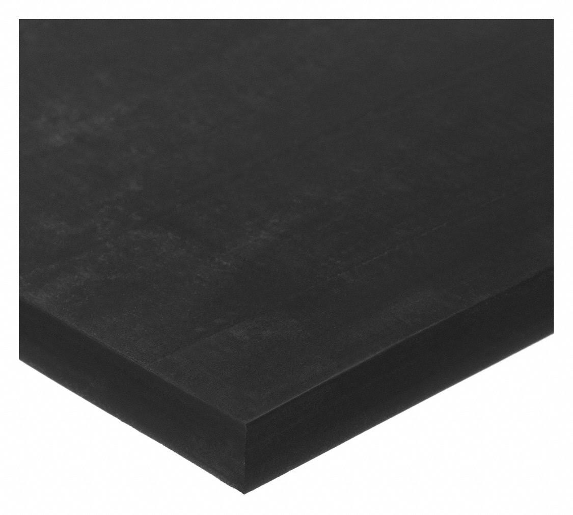 Neoprene Rubber Roll, 48x22L x 36x22W x 3/16x22 Thick, 50A, Black