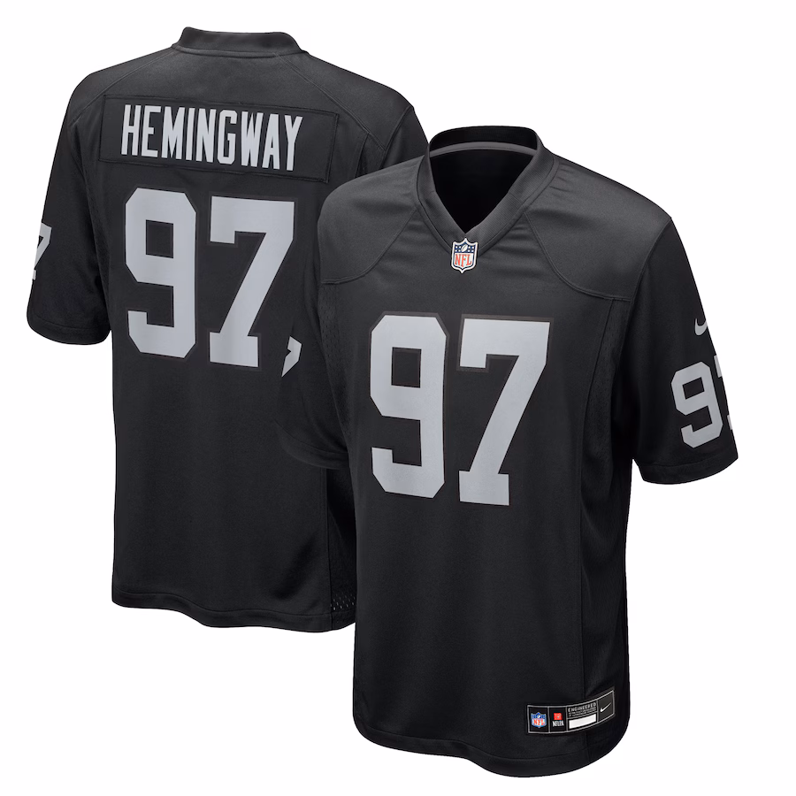 Men's Las Vegas Raiders Tonka Hemingway Nike Black Team Game Jersey