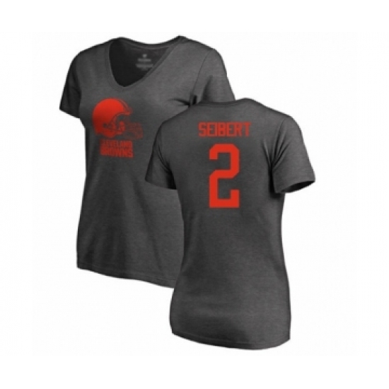 Football Women's Cleveland Browns #2 Austin Seibert Ash One Color T-Shirt