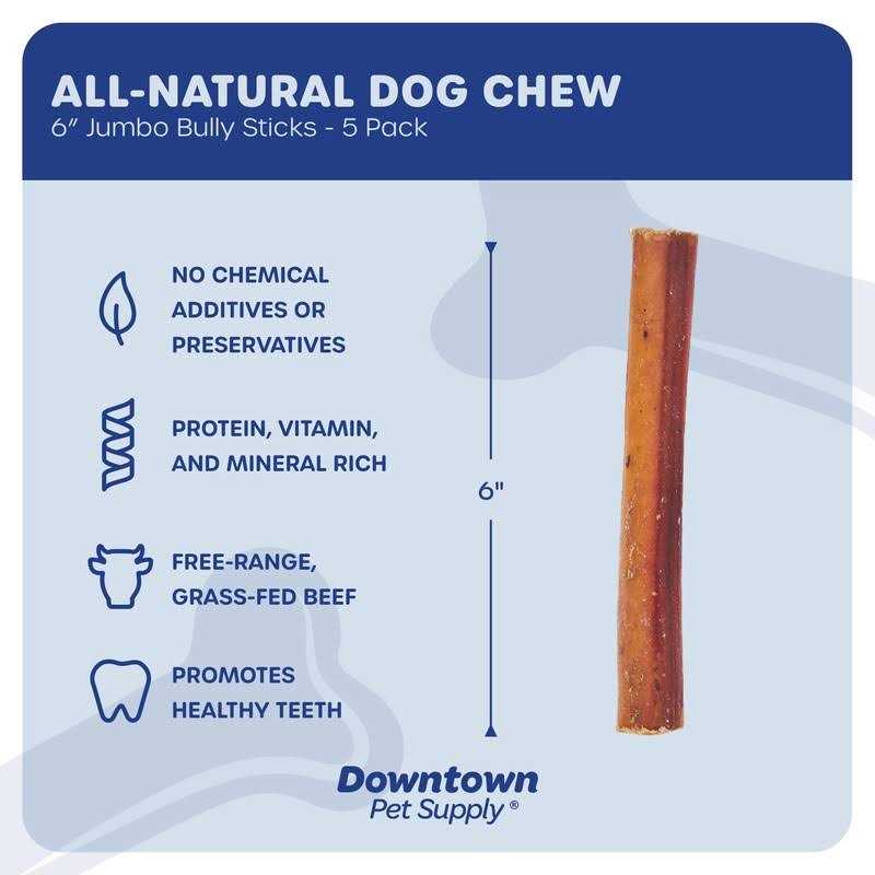 Downtown Pet Supply Bully Sticks For Dogs Thick Rawhide Free Dog Chews