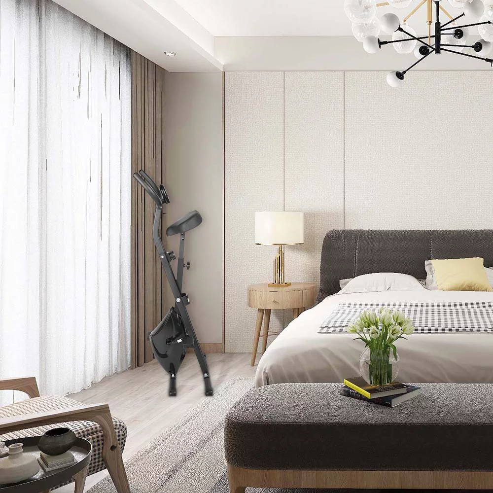 Evoland Indoor Upright Exercise Bikes, Stationary Fitness Cycling for Home Cardio Workout, 264lb Max