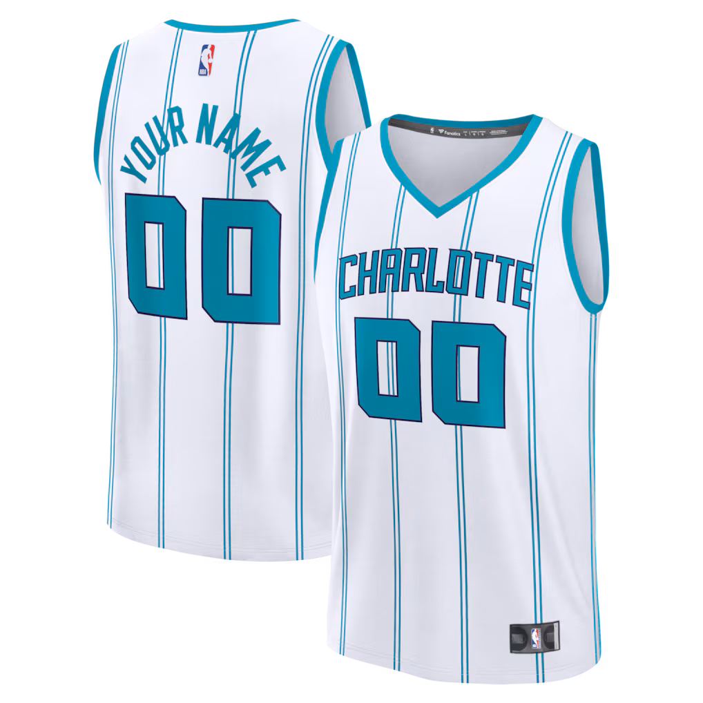 Youth Charlotte Hornets Fanatics White Fast Break Custom Jersey - Association Edition
