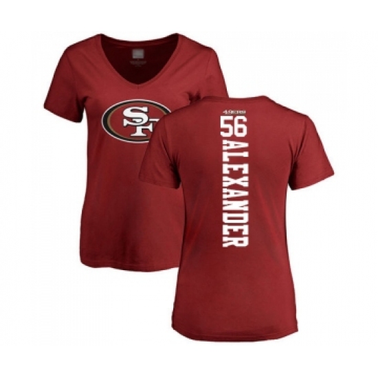 Football Women's San Francisco 49ers #56 Kwon Alexander Red Backer T-Shirt