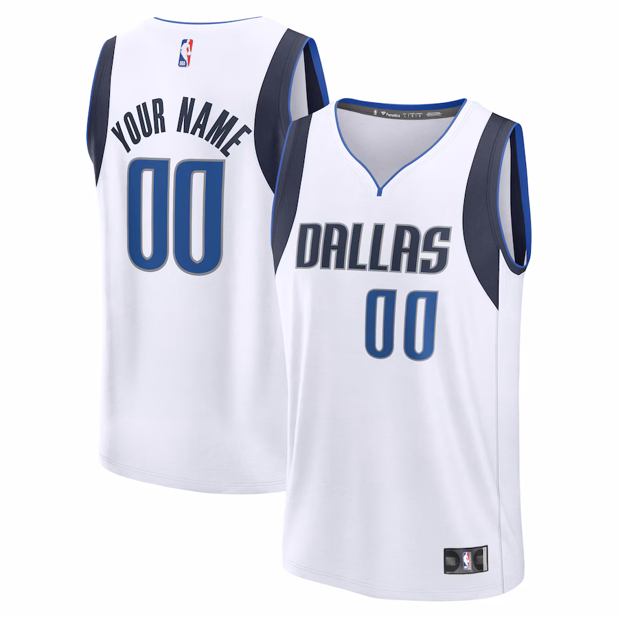 Men's Dallas Mavericks Fanatics White Fast Break Custom Jersey - Association Edition