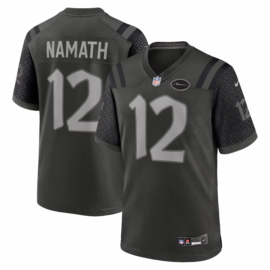 Men's New York Jets Joe Namath Nike Gotham Green 2025 Rivalries Collection Retired Player Game Jersey