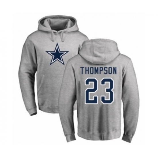 Football Dallas Cowboys #23 Darian Thompson Ash Name & Number Logo Pullover Hoodie
