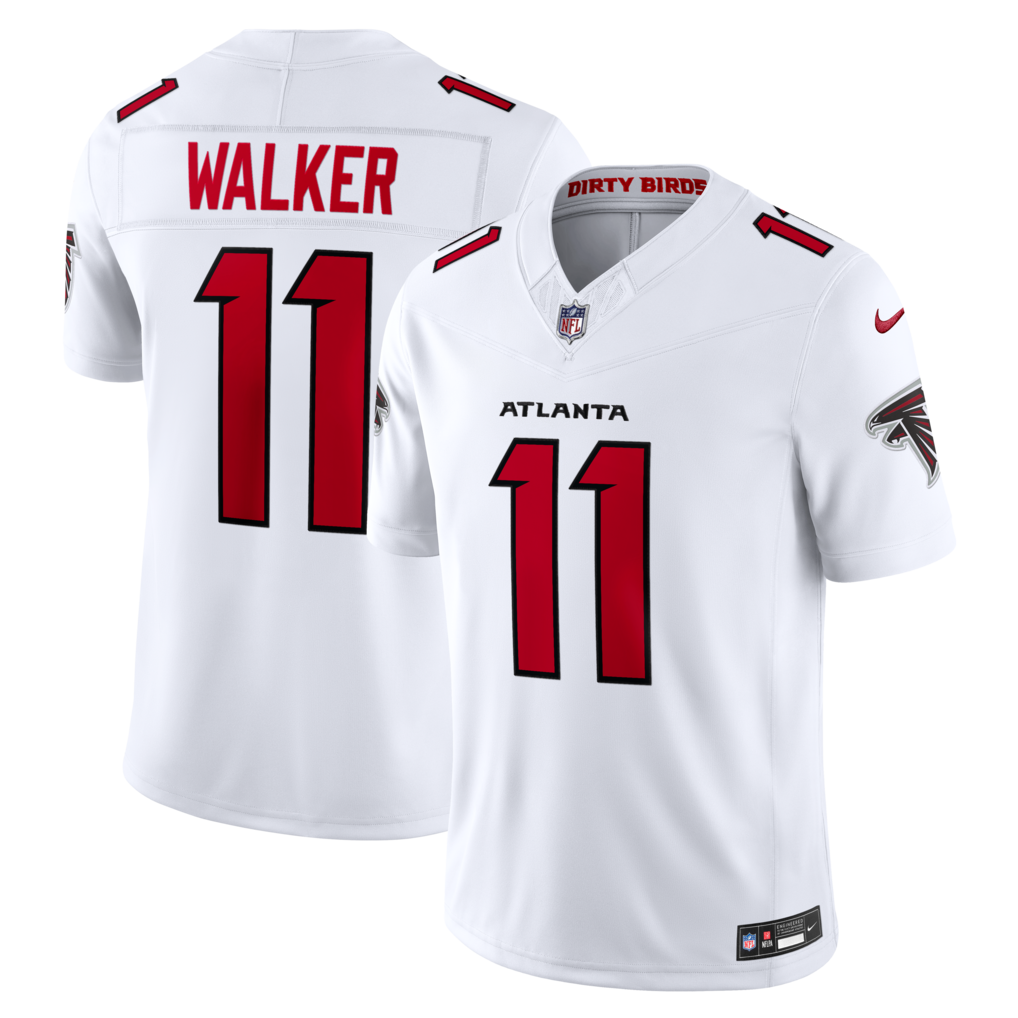 Men's Atlanta Falcons Jalon Walker Nike White Vapor F.U.S.E. Sewn Down Limited Jersey