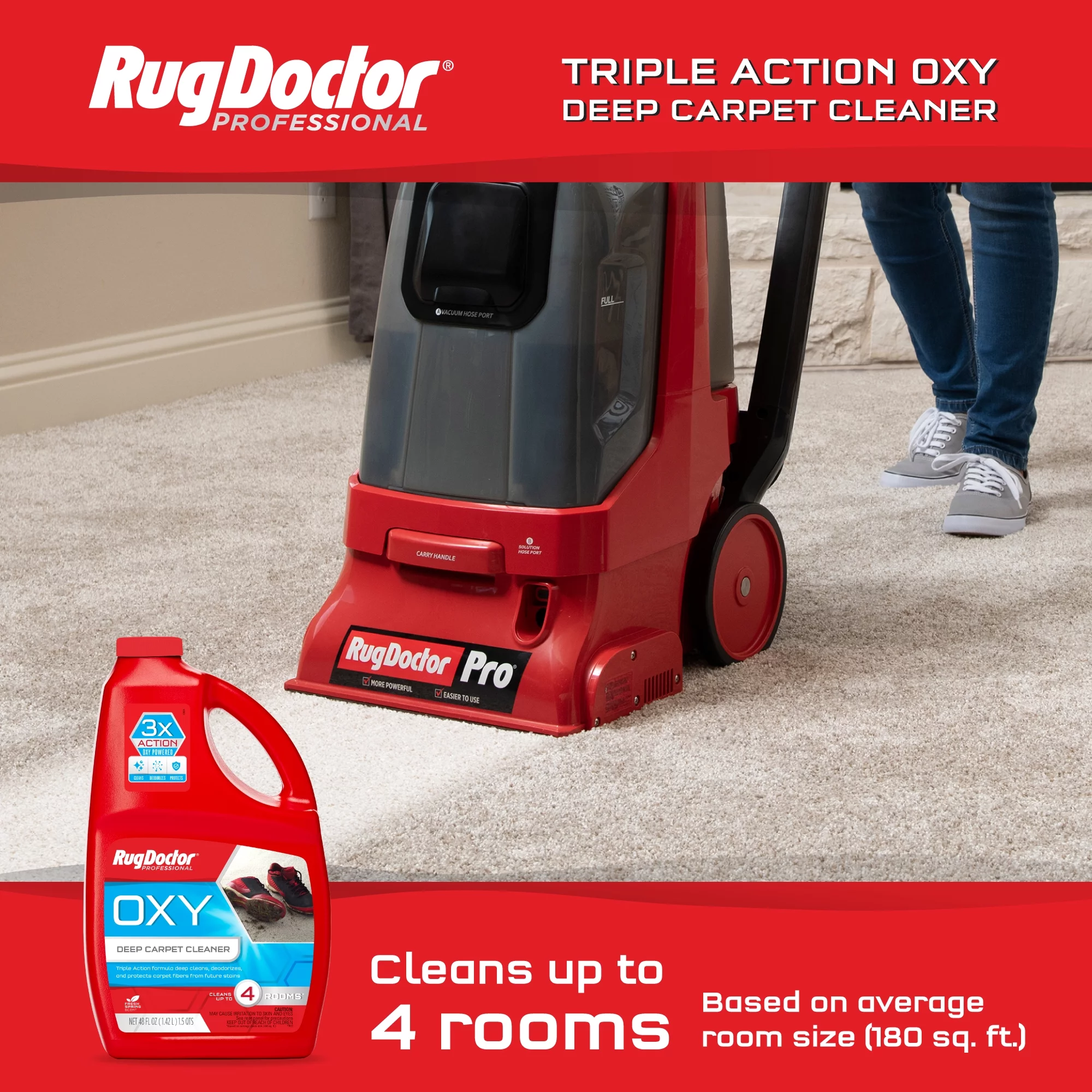 Rug Doctor Pro Deep Commercial Carpet Cleaner, 90028, Red