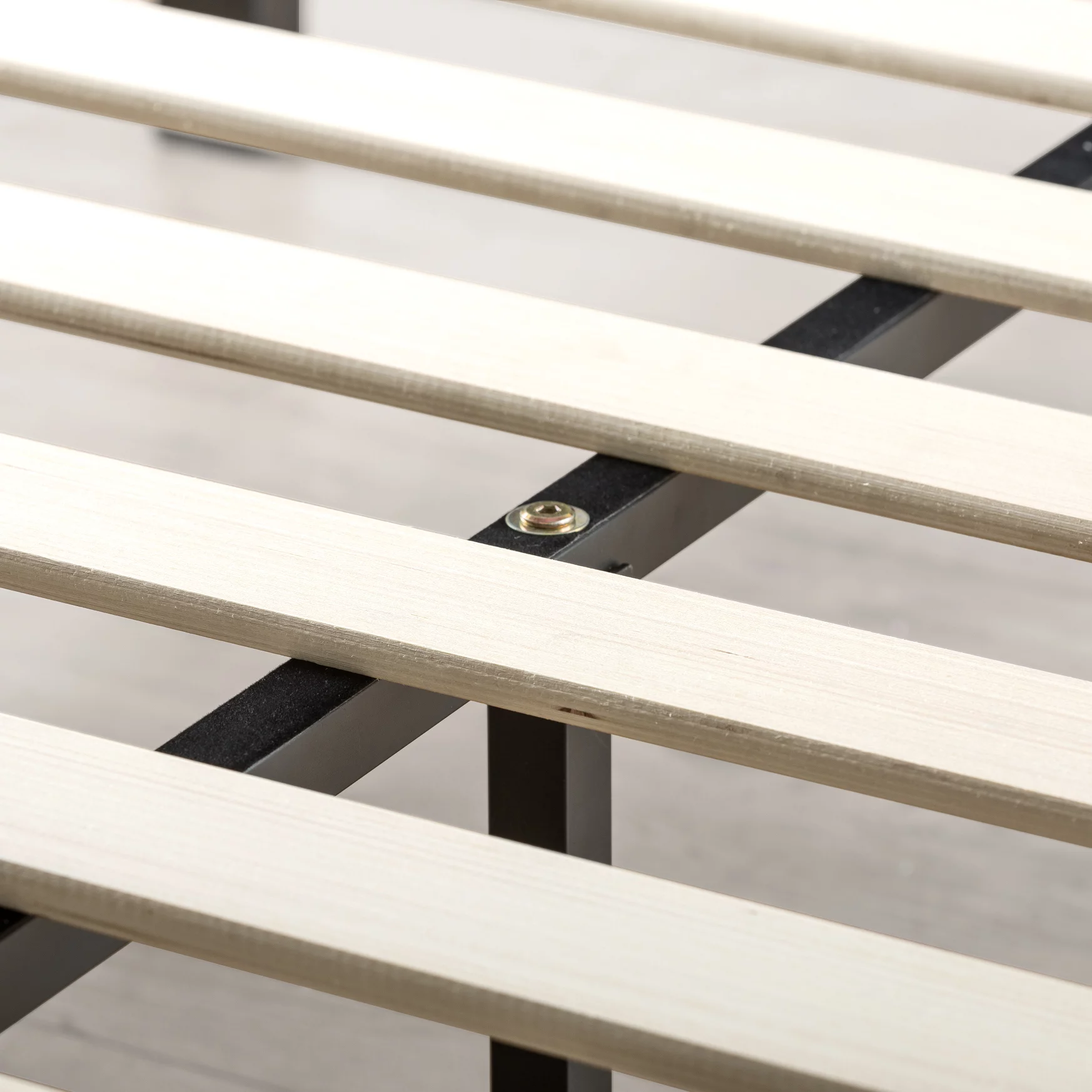 Mellow Marley Solid Wood Platform Bed with Headboard, Black, Twin