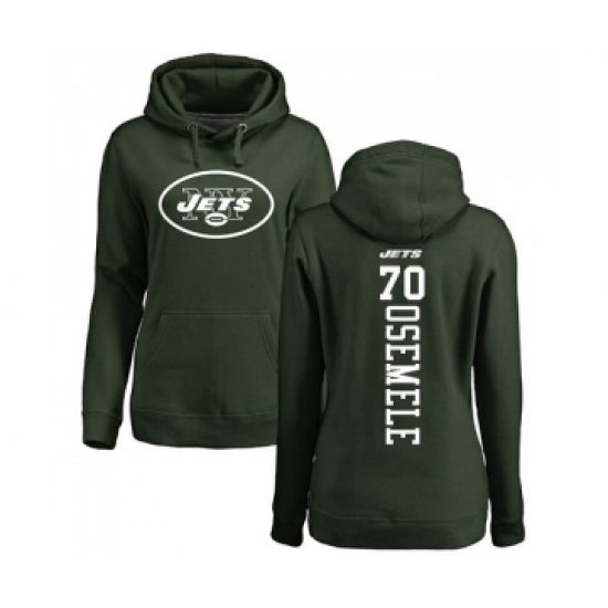 Football Women's New York Jets #70 Kelechi Osemele Green Backer Pullover Hoodie