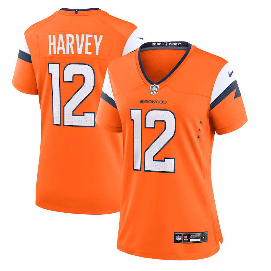 Women's Denver Broncos RJ Harvey Nike Orange Team Game Jersey