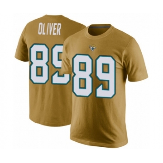 Football Men's Jacksonville Jaguars #89 Josh Oliver Gold Rush Pride Name & Number T-Shirt