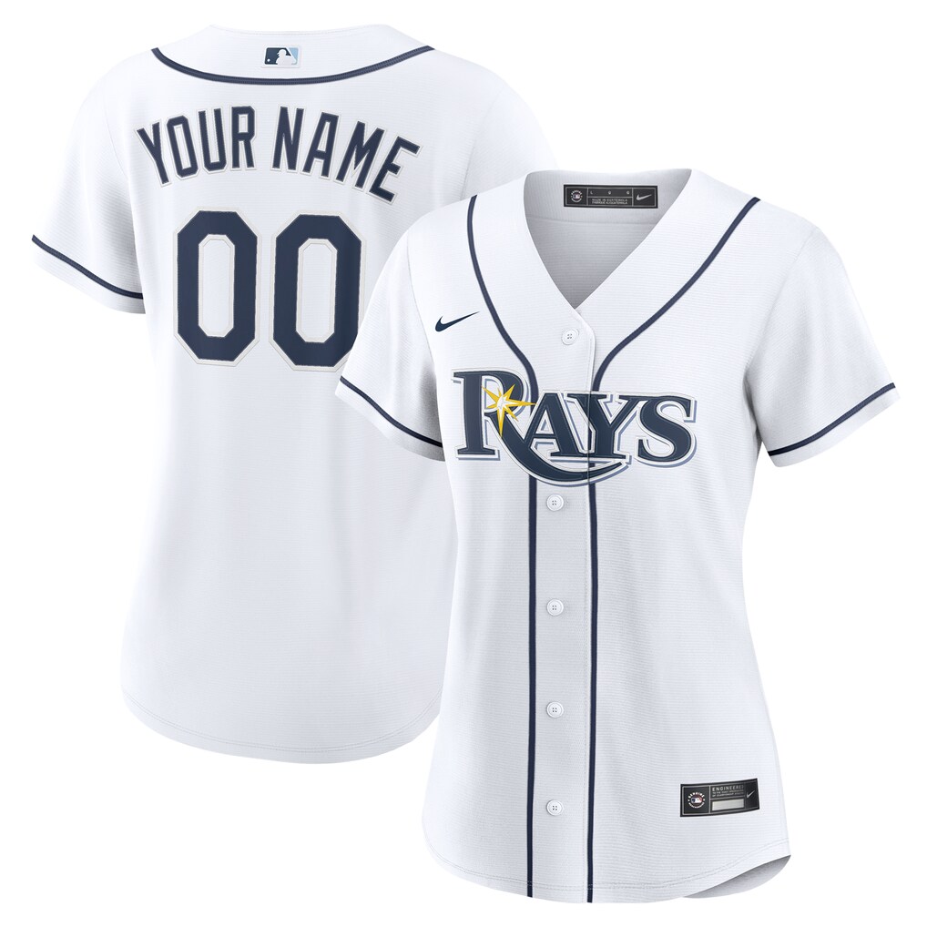 Women's  Tampa Bay Rays  Nike White Home Custom Replica 2.0 Jersey